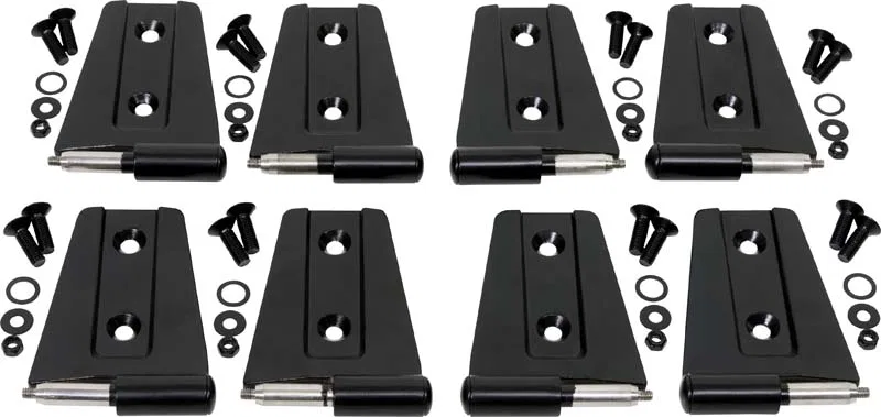 50576 – KENTROL Door Hinge, Door Hinge Powder Coated Black Stainless Steel Set Of 4 With Mounting Hardware